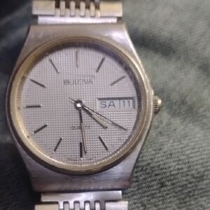 Bulova Classic Silver Watch with Day-Date Display
